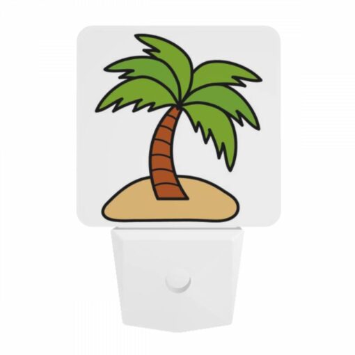 Night Light, A Cartoon Drawing Of A Palm Tree On A Sandy Beach. -Acrylic Night Light Shop f5ff5ac4bddb49d78b56531e06af47dc4a3632ef
