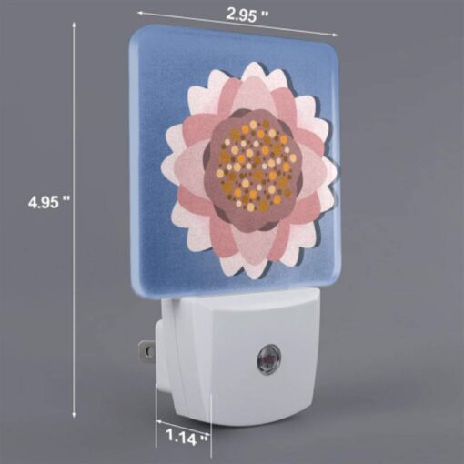 Night Light Set Of 2, A Pink Flower With Yellow Pollen In The Center. -Acrylic Night Light Shop f6598381c3b83dbee8c307f3188cb0dca37eb298