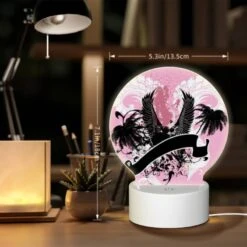 Round Acrylic Night Light, A Pink And Black Image Of A Bird With A Letter "U" On It. 5 Round Acrylic Night Light, A Pink And Black Image Of A Bird With A Letter "U" On It. -Acrylic Night Light Shop f69a3f6791f721a4dc0dddd7bdc4185e8f13dc0b