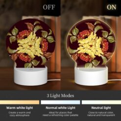 Round Acrylic Night Light, A Colorful Flower Design With Yellow -Acrylic Night Light Shop f738145e56aeb20e518a023d5922d800c91a6417