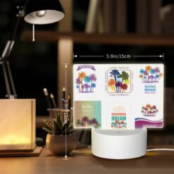 Rectangular Acrylic Night Light, A Collection Of Postcards Featuring California And Tropical Destinations. -Acrylic Night Light Shop f752a7f560d0a557a6eb1d552589fcf20ee60f2e