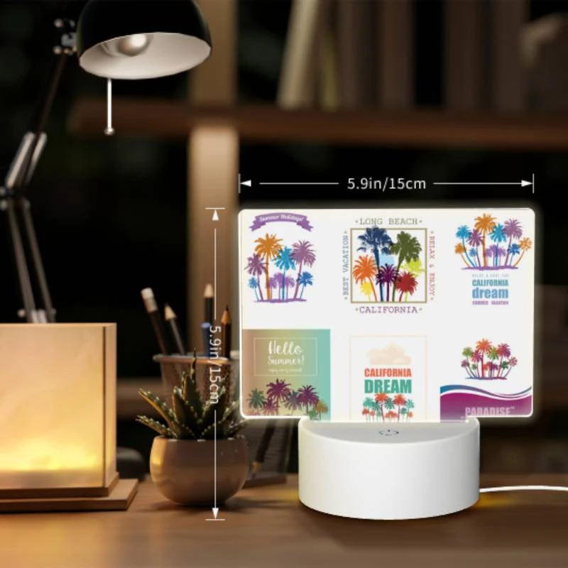 Rectangular Acrylic Night Light, A collection of postcards featuring California and tropical destinations. Rectangular Acrylic Night Light, A Collection Of Postcards Featuring California And Tropical Destinations. -Acrylic Night Light Shop f752a7f560d0a557a6eb1d552589fcf20ee60f2e