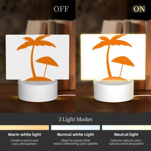 Rectangular Acrylic Night Light, A Picture Of A Palm Tree With A Beach Umbrella. -Acrylic Night Light Shop f7da5d1c60e2a79714dfcd85aeb72deeedfe1ca2