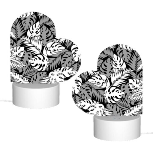 Love Acrylic Night Light, A Black And White Image Of A Leafy Plant With A Pattern Of Dots. -Acrylic Night Light Shop f82fc90a62ab713ed8280558db18ca26c3c28f97