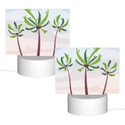 Rectangular Acrylic Night Light, Three Palm Trees Are Standing In The Sand. 1 Rectangular Acrylic Night Light, Three Palm Trees Are Standing In The Sand. -Acrylic Night Light Shop f88baed302c44eb2f518d9ba2d8dc88dffb73c56