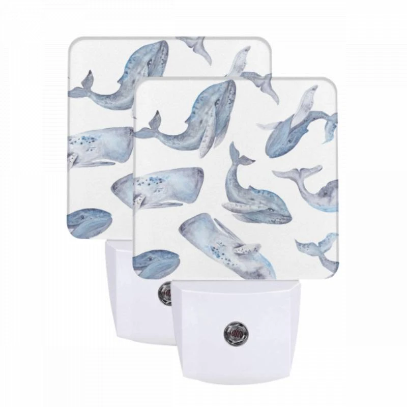 Night Light Set of 2, A collection of blue whale illustrations. Night Light Set Of 2, A Collection Of Blue Whale Illustrations. -Acrylic Night Light Shop f8ad1229f3eb49899185dcf51ff15831f302ccb0