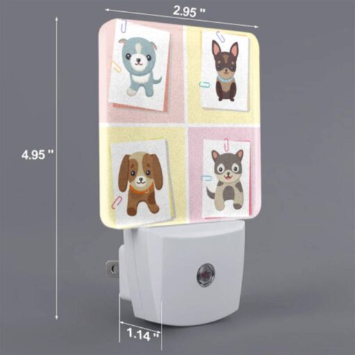 Night Light Set Of 2, Four Different Colored Dog Pictures Are On A Yellow Background. -Acrylic Night Light Shop f8df2ace97565f7b6f74465c89072831e87031f4