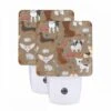 Night Light Set Of 2, A Collection Of Different Dog Breeds.