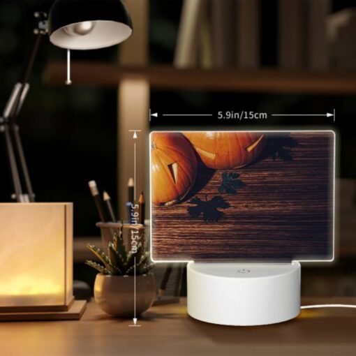 Rectangular Acrylic Night Light, A Wooden Table With A Pumpkin On It. -Acrylic Night Light Shop f8fb0b2f20cfe3a923a4f077fd057842e57076eb