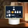 Rectangular Acrylic Night Light, A Collection Of Halloween Symbols And Decorations.