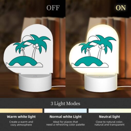 Love Acrylic Night Light, A Cartoon Drawing Of A Tropical Island With Two Palm Trees. -Acrylic Night Light Shop f9832472d2cb1092bb21c69e1af5b6b067a94874