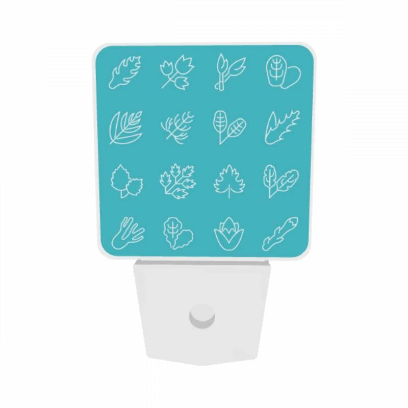 Night Light Set of 2, A collection of leaves and flowers in black and white. Night Light Set Of 2, A Collection Of Leaves And Flowers In Black And White. -Acrylic Night Light Shop f9e6fe3f0d69b533aebe2bb9fde1a91f69624cb4