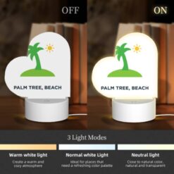 Love Acrylic Night Light, A Green And White Image Of A Palm Tree And Sun On A Beach. -Acrylic Night Light Shop fa0417ebe8f10f8cc6e59456ae221fa97d03a5c2