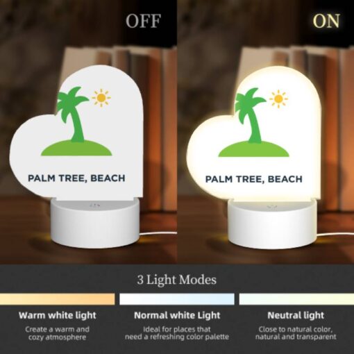 Love Acrylic Night Light, A Green And White Image Of A Palm Tree And Sun On A Beach. -Acrylic Night Light Shop fa0417ebe8f10f8cc6e59456ae221fa97d03a5c2