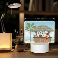 Rectangular Acrylic Night Light, A Man And Woman Are Sitting At A Bar Under A Thatched Roof -Acrylic Night Light Shop fa2b00b0f356490158004d5196859faecd274af8