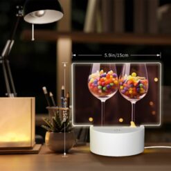 Rectangular Acrylic Night Light, Two Wine Glasses Filled With Candy And A Pumpkin. -Acrylic Night Light Shop fa2e655aaacfe3aa259a3ca1be3dad512496f324