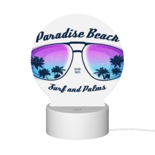 Round Acrylic Night Light, A Pair Of Sunglasses With A Beach Scene On Them. -Acrylic Night Light Shop fa510fb836a392a4395e25cf4f9e20b510e832d1