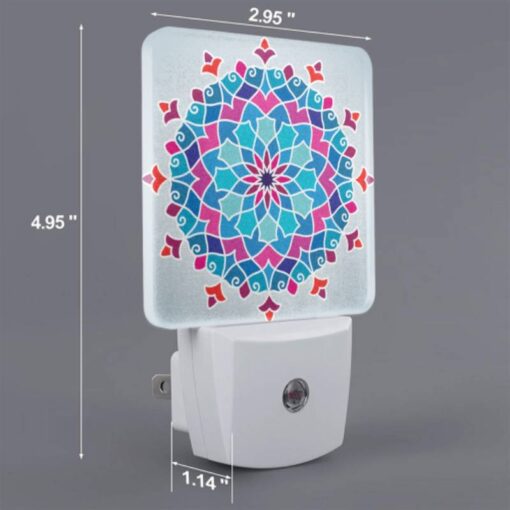 Night Light Set Of 2, A Colorful Blue And Purple Flower Design. -Acrylic Night Light Shop fa6029ba68e6841e8449ac3d690e406788616fb7
