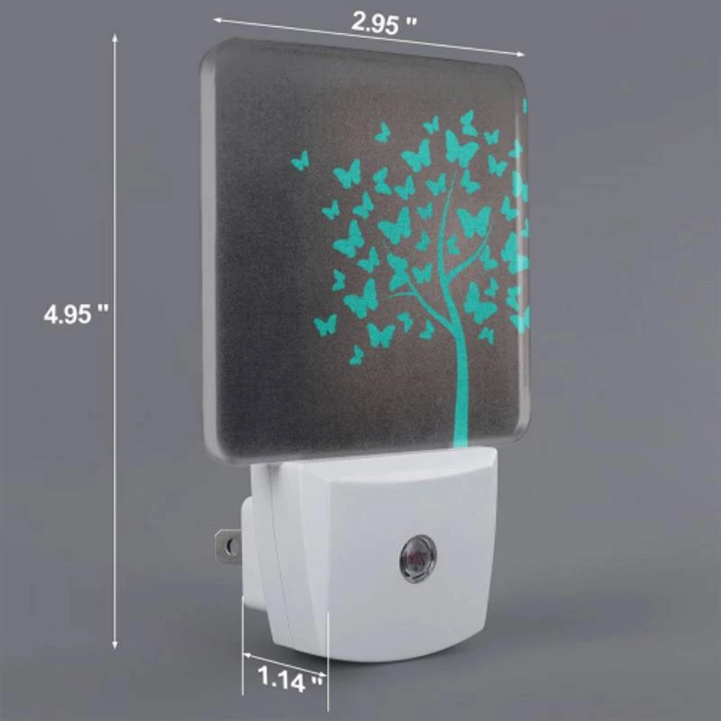 Night Light Set of 2, A tree with green leaves and blue butterflies. Night Light Set Of 2, A Tree With Green Leaves And Blue Butterflies. -Acrylic Night Light Shop fa611741b5fc40451355ce91adc64d3340119a3c