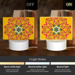 Rectangular Acrylic Night Light, A Colorful Flower Design With A Blue Center. -Acrylic Night Light Shop fabbc5e64c62d8b96d522671c0766bd73b2d48a5