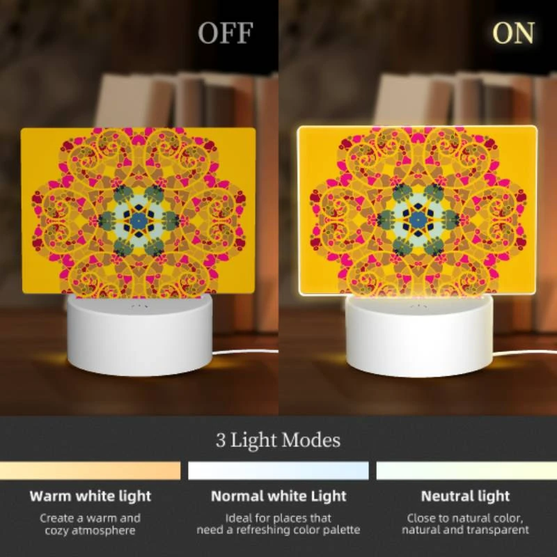 Rectangular Acrylic Night Light, A colorful flower design with a blue center. Rectangular Acrylic Night Light, A Colorful Flower Design With A Blue Center. -Acrylic Night Light Shop fabbc5e64c62d8b96d522671c0766bd73b2d48a5