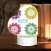 Love Acrylic Night Light, A Set Of Six Colorful Flower Designs.