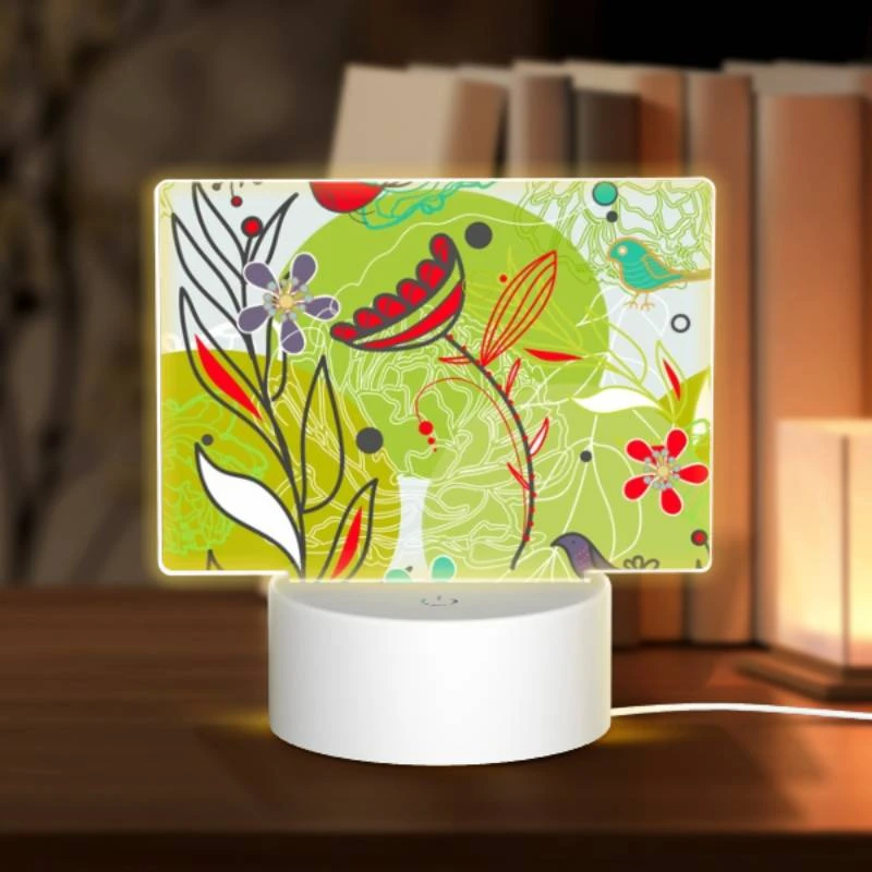 Rectangular Acrylic Night Light, A colorful painting of flowers and birds. Rectangular Acrylic Night Light, A Colorful Painting Of Flowers And Birds. -Acrylic Night Light Shop fc785f79b9bab5bfbed47a364f589c780e49fac3