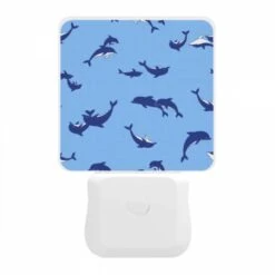 Night Light, A Blue And White Pattern Of Whales Swimming In The Ocean. -Acrylic Night Light Shop fc8ebbb1ec8b1f1cd0b13d36194233ac768399b1