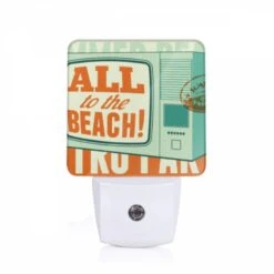Night Light, A Retro-style TV Advertises A Beach Park.