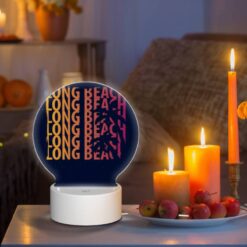 Round Acrylic Night Light, A Colorful Poster Advertising Summer Adventures. -Acrylic Night Light Shop fd66885afa31432a946ac9de49840cc6f06e866a