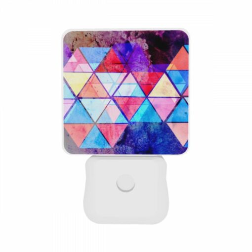 Night Light Set Of 2, A Colorful Triangular Pattern With A Blue Background. -Acrylic Night Light Shop fd73513b7735055181a1aabac4e6b3e3969a98d0