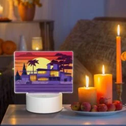 Rectangular Acrylic Night Light, A House With A Purple Roof And A Sunset In The Background. 6 Rectangular Acrylic Night Light, A House With A Purple Roof And A Sunset In The Background. -Acrylic Night Light Shop fe07a5b243dc6b74081173073253ef6dde8b9d32