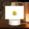 Rectangular Acrylic Night Light, A Yellow Sun With A Blue Ocean And Palm Trees In The Background.