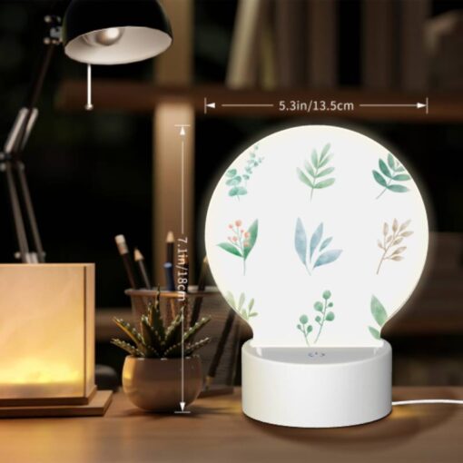 Round Acrylic Night Light, Six Different Types Of Plants Are Shown In A Row. -Acrylic Night Light Shop fec3f6eab8ca50961e66622403d303935aba2805