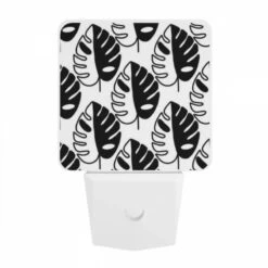 Night Light, A Pattern Of Leaves With A Black And White Background. -Acrylic Night Light Shop ff1fc94bce12ad26f1413a5a9461e35e68101112