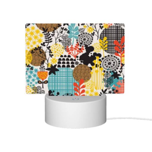 Rectangular Acrylic Night Light, A Colorful Floral Pattern With Yellow -Acrylic Night Light Shop ff56fde833d0565202262aed26f3cce7fae44d78