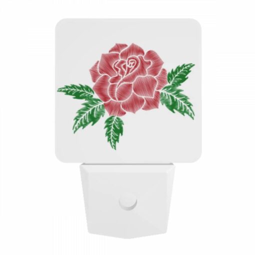 Night Light, A Red Rose With Green Leaves. -Acrylic Night Light Shop ff9b379cb0fd2d0a485c3f1f1addc11c531a8def